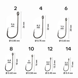 Одинарный крючок Micro Jig Hook №12 15шт