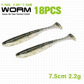 T-Tail(EasyShiner) 3" 75mm 18шт 2.2g color C