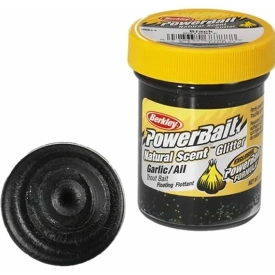 Паста PowerBait Natural Scent, цвет - чёрный, вкус - чеснок, 50гр
