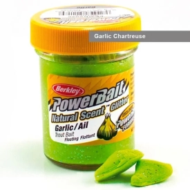 Паста PowerBait Natural Scent, цвет - шартез, вкус - чеснок, 50гр